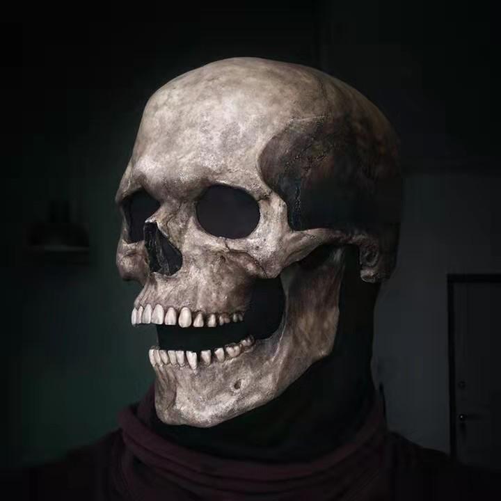 Halloween Decorations Scary Moving Jaw Open Mouth Head Creepy Latex Adult Face Horror Cosplay for Party Props