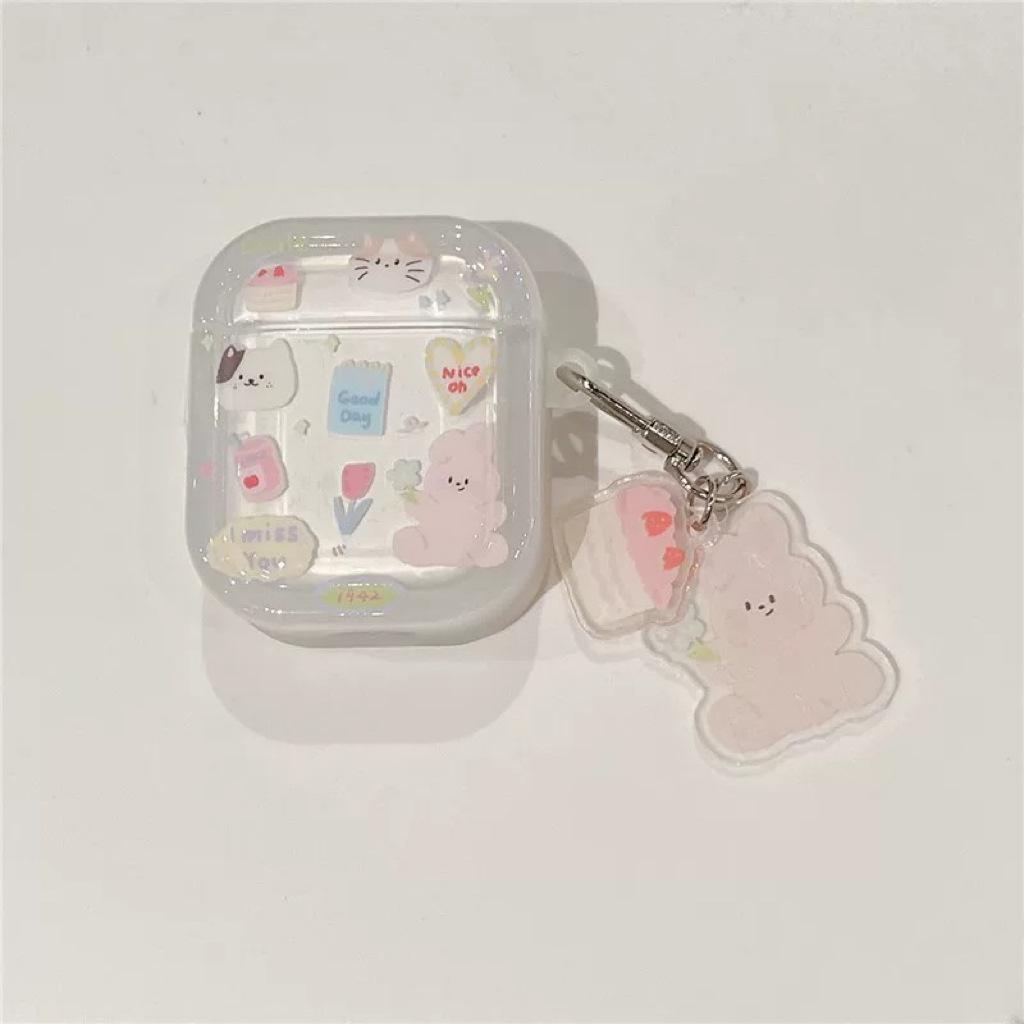 Applicable AirPods 1/1/1/1 Generation Cherry Animal Dog Protective Case Apple Pro1 Earphone Case Pendant Chain
