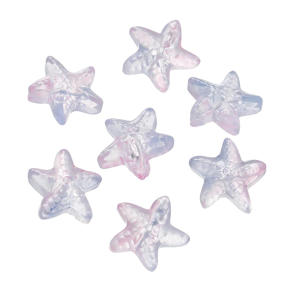 10pcs Colorful Glass Starfish Beads Star Czech Glass Loose Spacer Beads For DIY Bracelet Phone Chain Jewelry Making Accessories