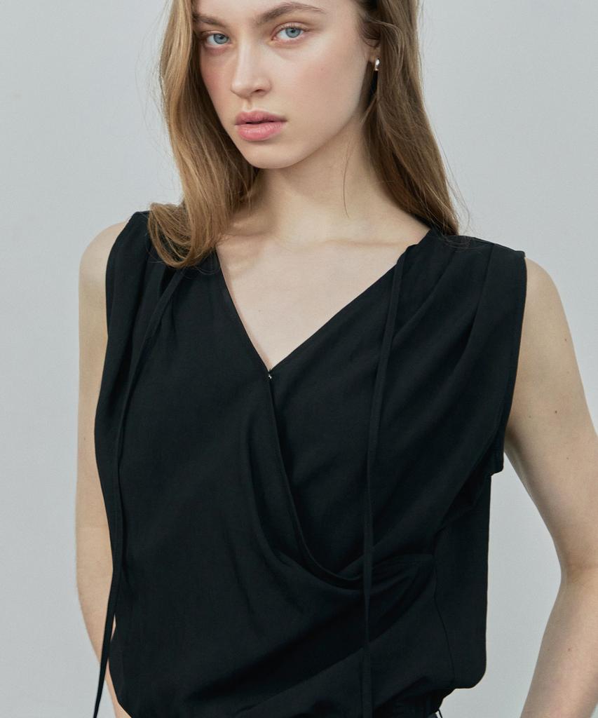 IHR Two-Way Shirring Blouse / Black