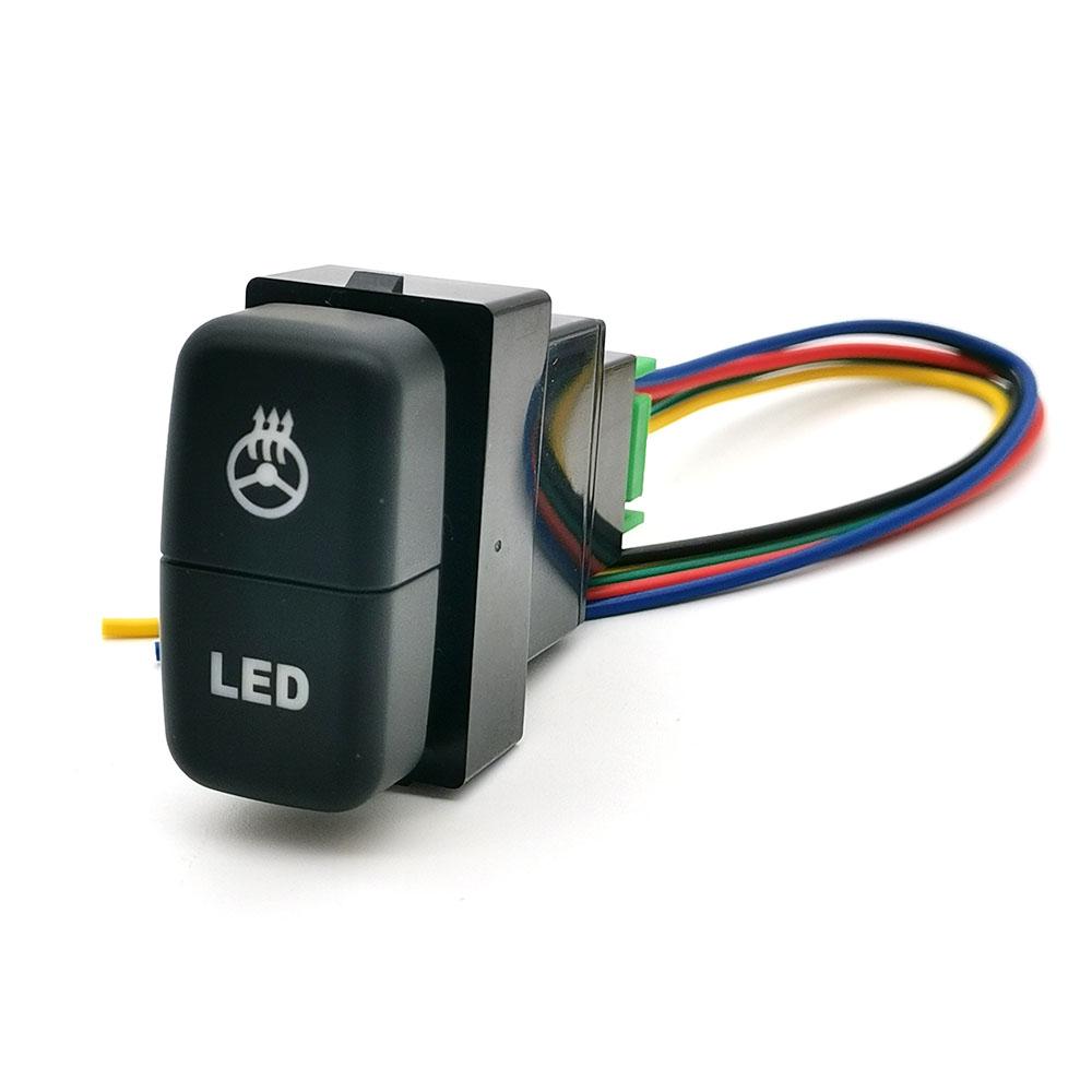 1PC Dual Switch LED Power Fan Front Rear Light Switch Button with wire For Mitsubishi Pajero V73 V93 Lancer Outlander ASX L200