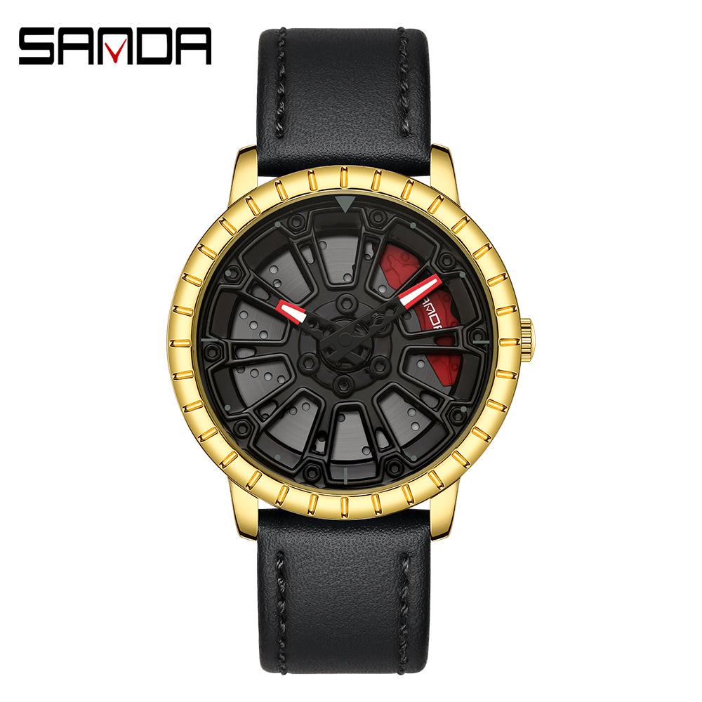 Sanda Bestseller 1088 Teen Watch: Personalized, 3D Rotating Dial, Trendy, Waterproof Quartz.