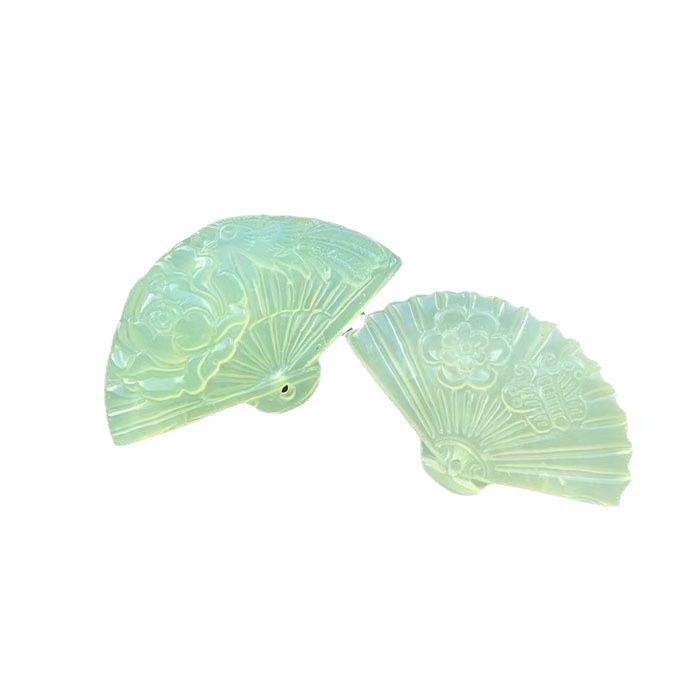 Natural Jade Butterfly & Plum Blossom Pendant DIY Accessory