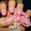Fashionable Pink Heart Designs Glitters False Nail Acrylic Artificial Nail for Women Valentine's Day Celebrations