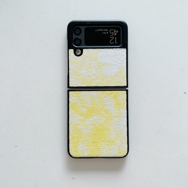 

Для Samsung Galaxy Z Flip 4 3 чехол модный градиент текстура ткани силиконовый складной противоударный защитный чехол аксессуары for Galaxy Z Flip 3 жёлтый