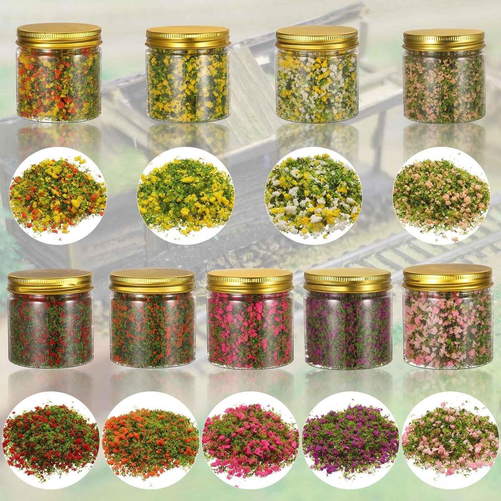 CoCud Model Flower Glass, 185ml Capacity, Fake Miniature Flower Glass Tree, Plastic Sponge, YellowWhite - (Uses: DIY Dollhouse, Fairy Garden, Model