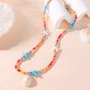 Bohemian Beach Shell Conch Beaded Necklace For Women Summer Ocean Style Seashell Starfish Pendant Choker Vacation Party Jewelry