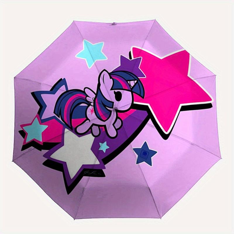 

1pc My Little Pony Automatic Umbrella with Folding feature - Compact Travel Umbrella, Perfect Gift for Birthday, Christmas, , 003