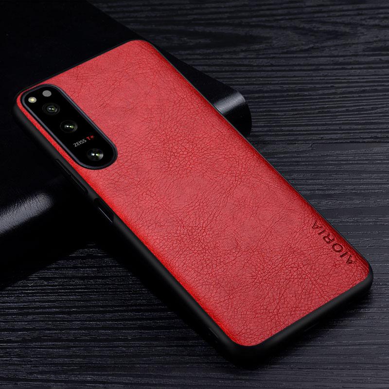 Leather Case for Sony Xperia 5 1 10 IV ACE 2 III Pro- High Grade Retro Litchi Pattern Back Cover for Xperia XZ3 XZ4 Phone Case