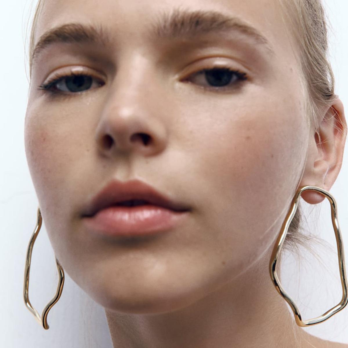 

Модные персонализированные преувеличенные серьги-кольца из сплава для женщин серебряный