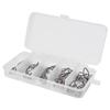 50PCS 2# 1# 1 0# 2 0# 3 0# High Carbon Steel Fishing Jig Hooks Set Fish Tackle Accessory Black