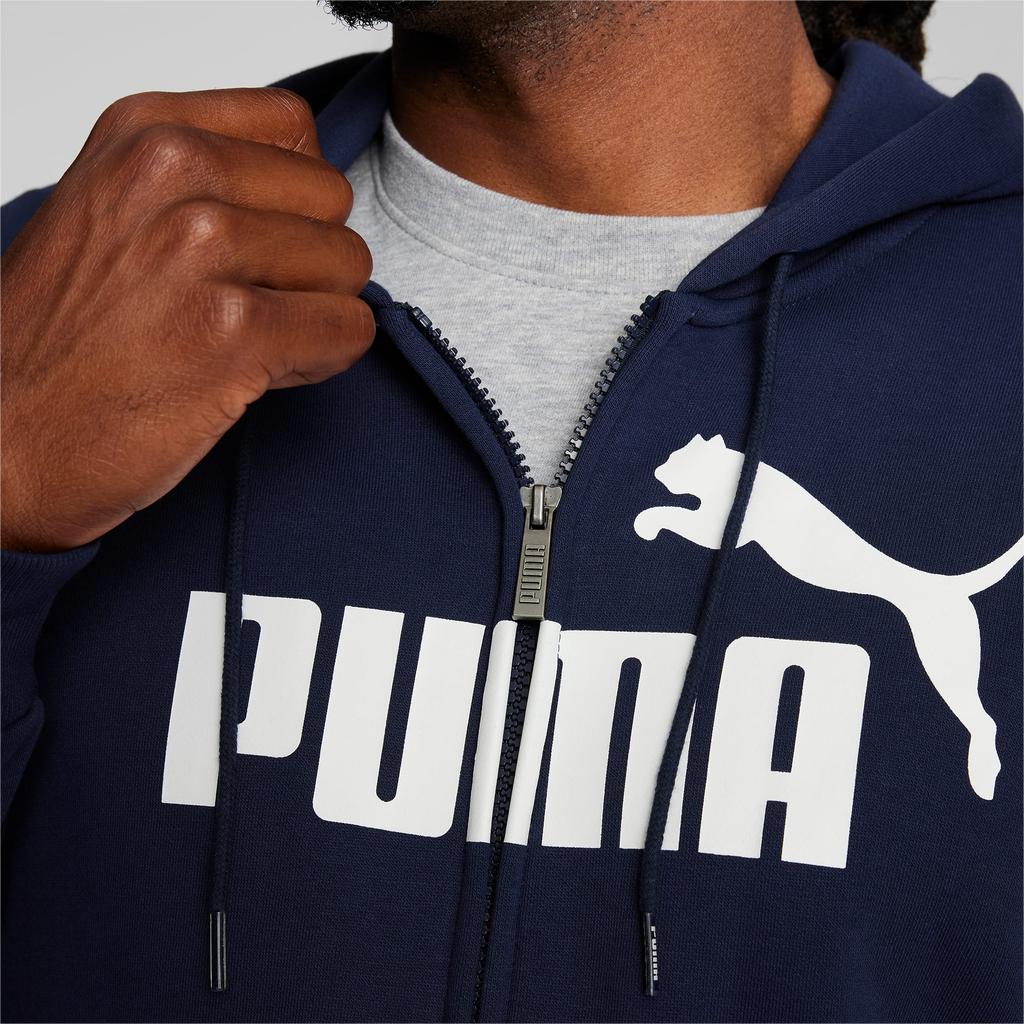 Puma Essentials Letter Logo Printed Comfortable Soft Hooded Cardigan Sweatshirt Men sweatshirt Navy-Blue 846816-06