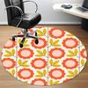 1pc Floral Pattern Office Round Area Rug,  Mat Suitable For Office, Under Office Chairs Bedroom Living Room Home Decor, Room Deco