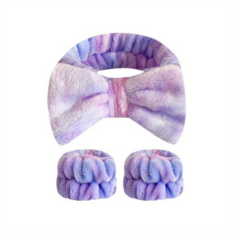 Wash Face Wristband Set Headbands Spa Bathroom Accessories Set Water Absorption Waterproof Wristbands Women Girls Sweatbands