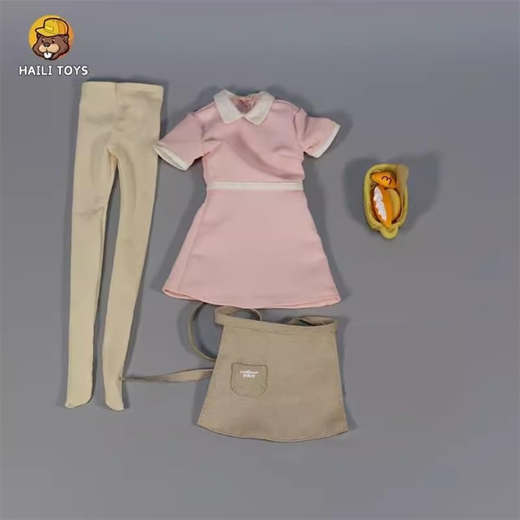 Scale Action Figure Compatible with TBLeague and Other Bodies HAILI TOYS HU9046A1 Family Restaurant Clerk Beautiful Female Pink Uniform Set Body and