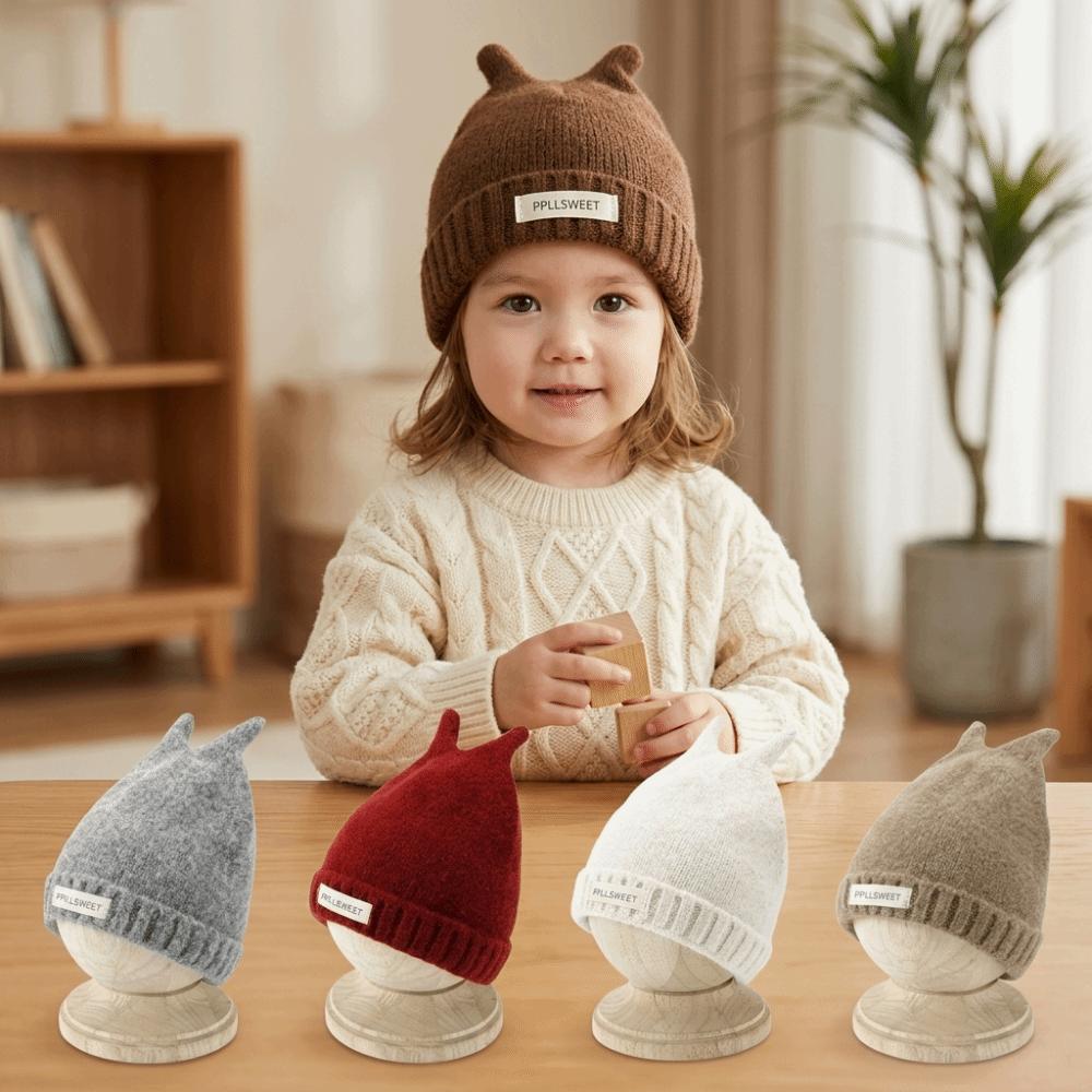 Warm Toddler Knitted Beanie Windproof Baby Knit Cap New Pull-On Hat  Fall Winter Wear