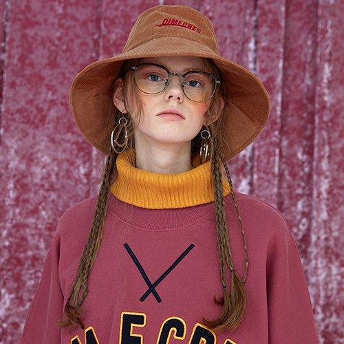 DIM. E CRES Dim Embroidery Corduroy Bucket Hat_Beige