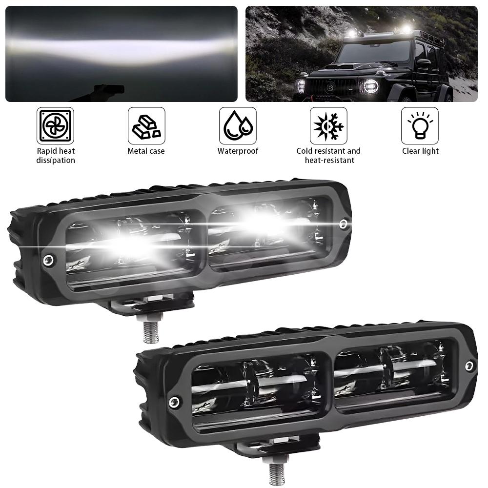 2PCS 30w 6 LED Car Work Light High Bright Spotlight Universal Offroad Automobile Truck Driving Fog Headlights DRL Driving Lamp