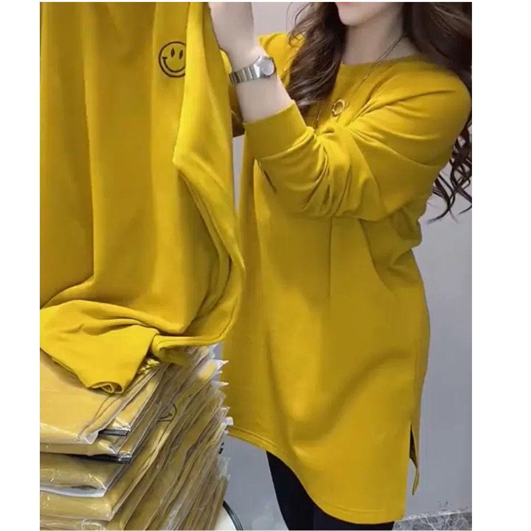 European Style Plus Size Fall 2025 Slimming Long Sleeve Shirt - Women s Loose Fit Fashion Top Small жёлтый