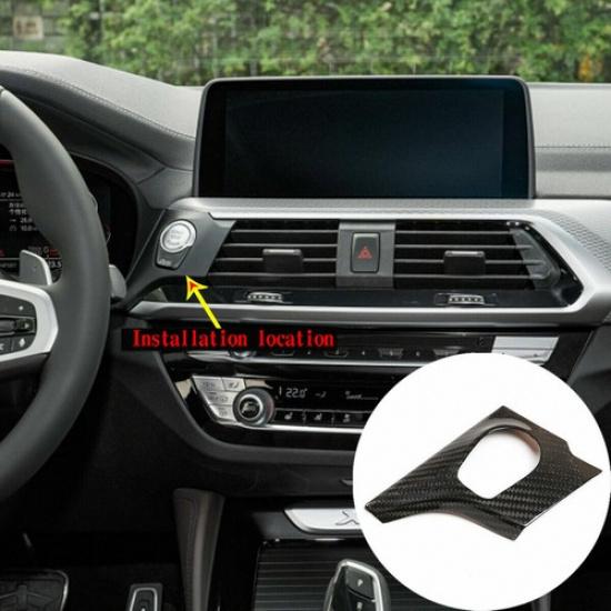 Real Carbon Fiber Engine Start Stop Cover Trim Fit For BMW X3 G03 2018-