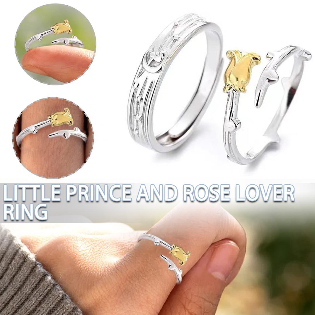

PDTO Lasts Forever Rose Wrap Ring Adjustable Open Couple Rings for Men Women