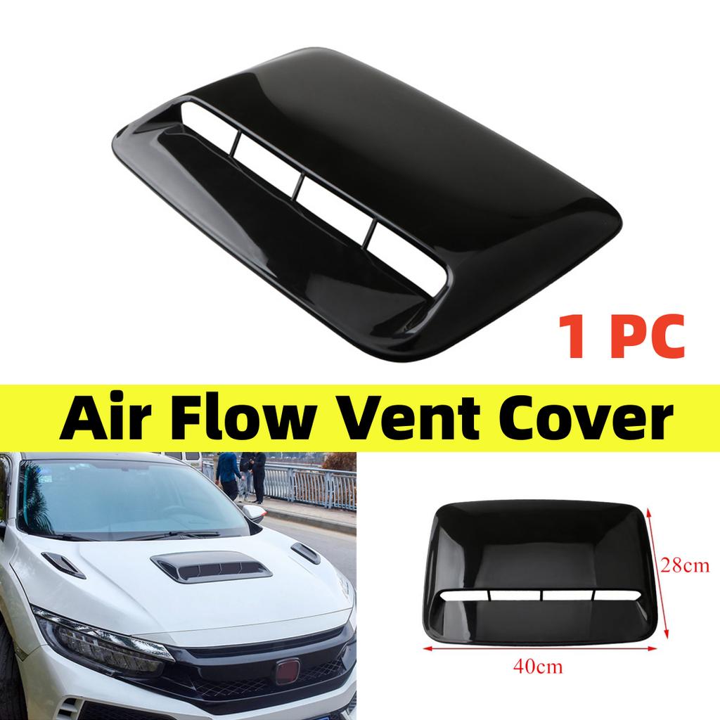 Glossy Black ABS Car Air Flow Intake Hood Scoop Vent Bonnet Decorative Cover Uni
