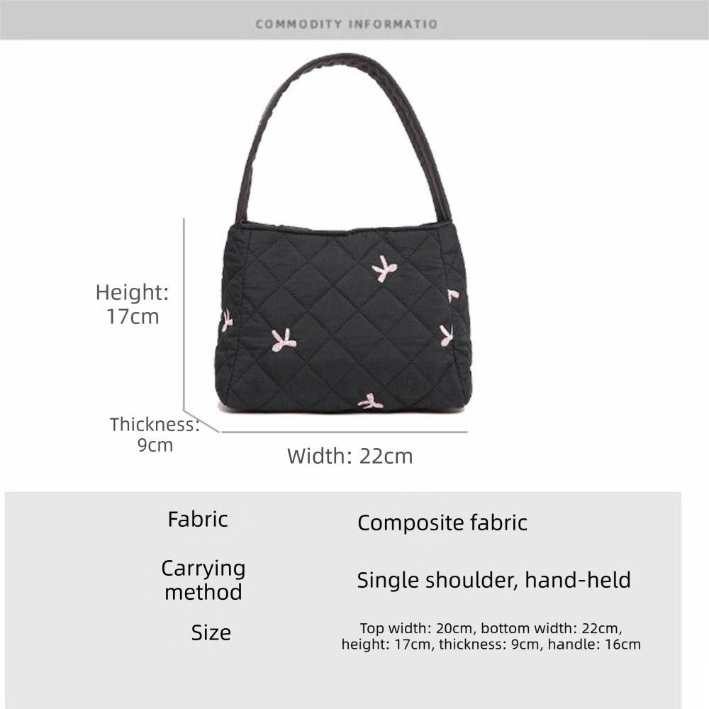 Fashion Quilted Shoulder Bag Large Capacity Underarm Bags Handheld Shopping Bag Lightweight Puffy Handbags for Women Girls