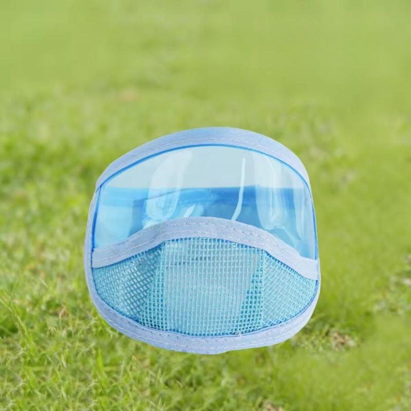 1×Transparent Cat Grooming Hood Anti Bite Face Shield Breathable Clear Vision Pet Helmet Cleaning Head Cover Adjustable Goggles