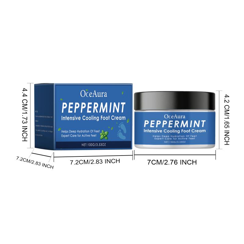 Oceaura Mint Cooling Foot Cream Hydrating Repair Dry Rough Skin Soothe Feet Refreshing Comfort Daily Foot Care Cream