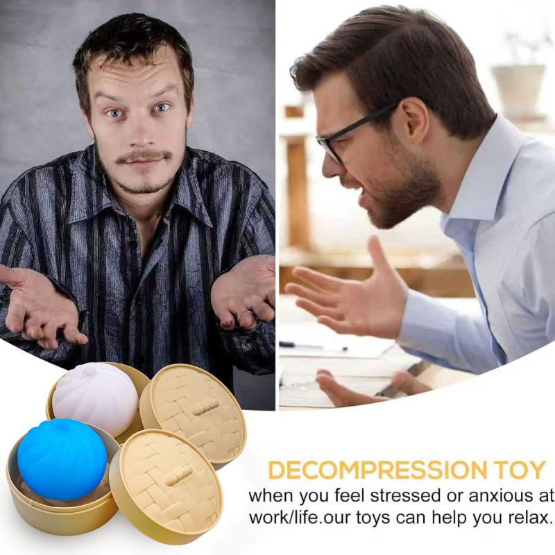 Simulation Steamed Bun Squishy Toy Slow Rebound Soft Pinch Stress Relief Decompression Toy For Home Office Desktop Decor Gifts