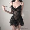 Lace Mesh Camisole Nightgown - Sexy Gathered See-Through Style for Smaller Busts