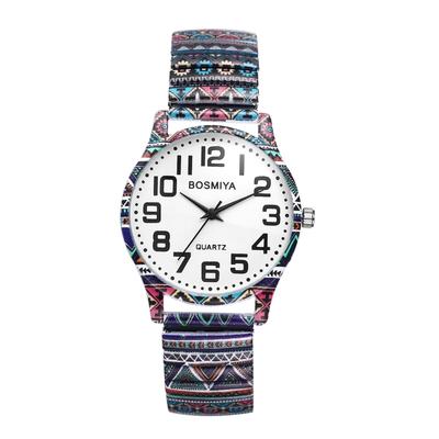 Unisex Watch with Stretchable Floral One Size Fits and Quartz Stainless Arabic Analog Adjustable Cute Perfect for or As a Gift for Your Girlfriend