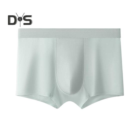 Men Boxer Underwear Mid-rise Solid Color Ice Silk Shorts Briefs Ultra Thin Breathable Seamless Summer Panties