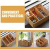 Luxshiny Rectangular Woven Storage Basket with 4 Compartments Table Divided Key Basket Box Wallet Tray Entryway Organizing Utensil Holder for Tissue