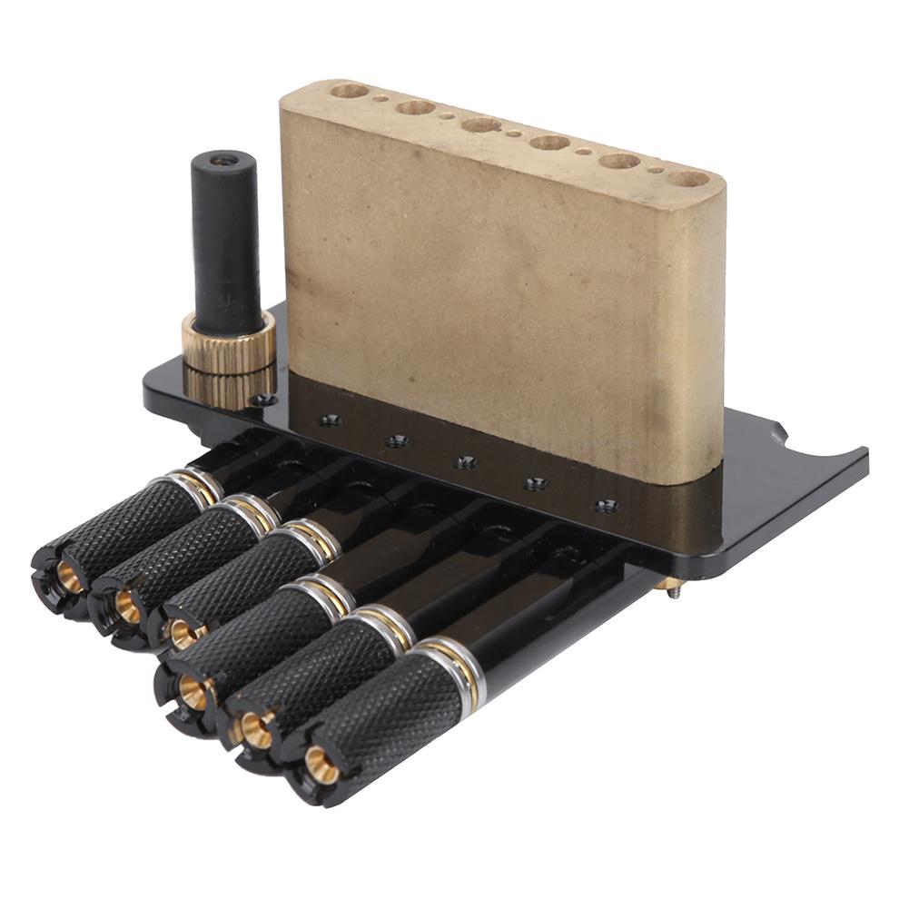 Black 6 Strings Headless Electric Guitar Bridge Set Musical Instrument Accessories