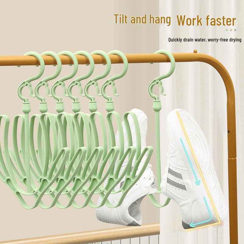 Hanging Shoe Drying Rack - Balcony Storage Hook Hanger for Sandals and Outdoor Shoes