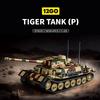 Armored Vehicle Tiger P Blocks Tank Model Educational DIY Bricks Building Toy for Kids Children Boys Christmas Gifts Ornaments