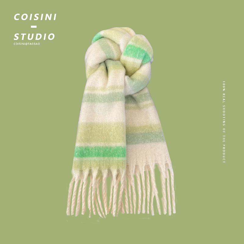 Maillard Premium Atmospheric Scarf for Women Winter New Korean Version Versatile Thickened Mohair Plush Scarf Autumn