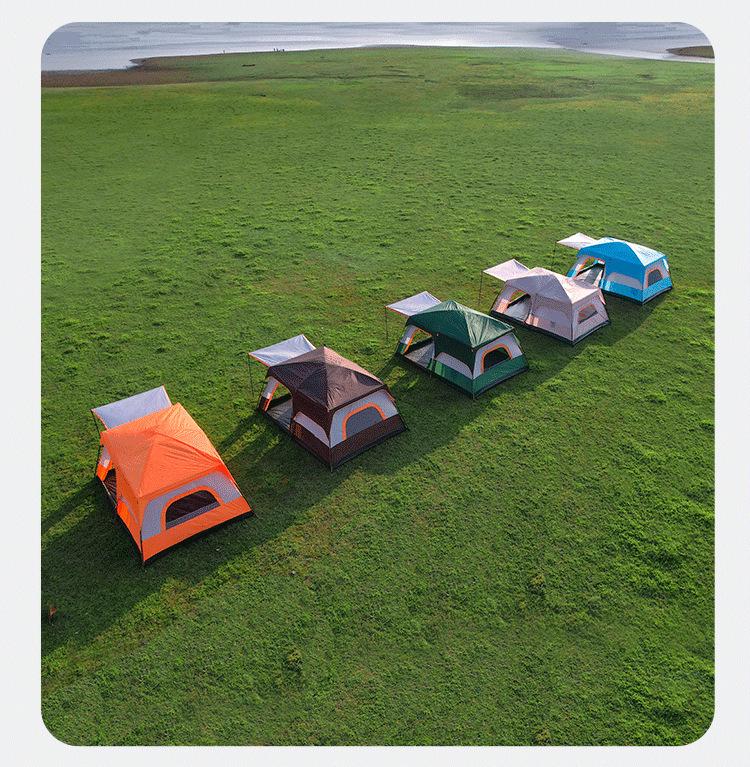 Large Double-Layer Stormproof Tent for 5-12 People - Two Rooms, Living Area, Foldable, Portable Outdoor Camping Equipment.