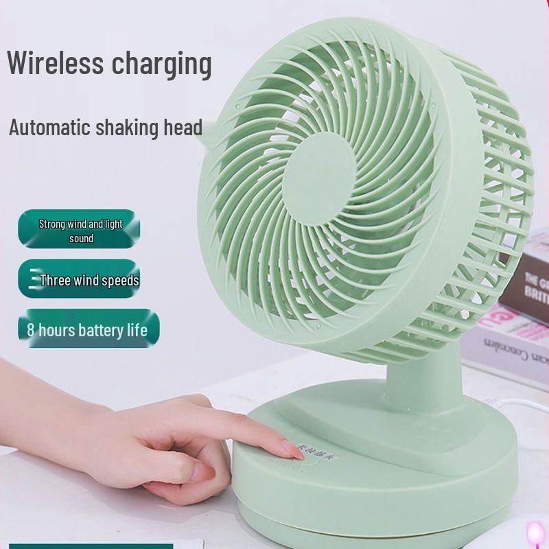 Compact Rechargeable Desktop Fan with Long Battery Life & Oscillation for Office Workers