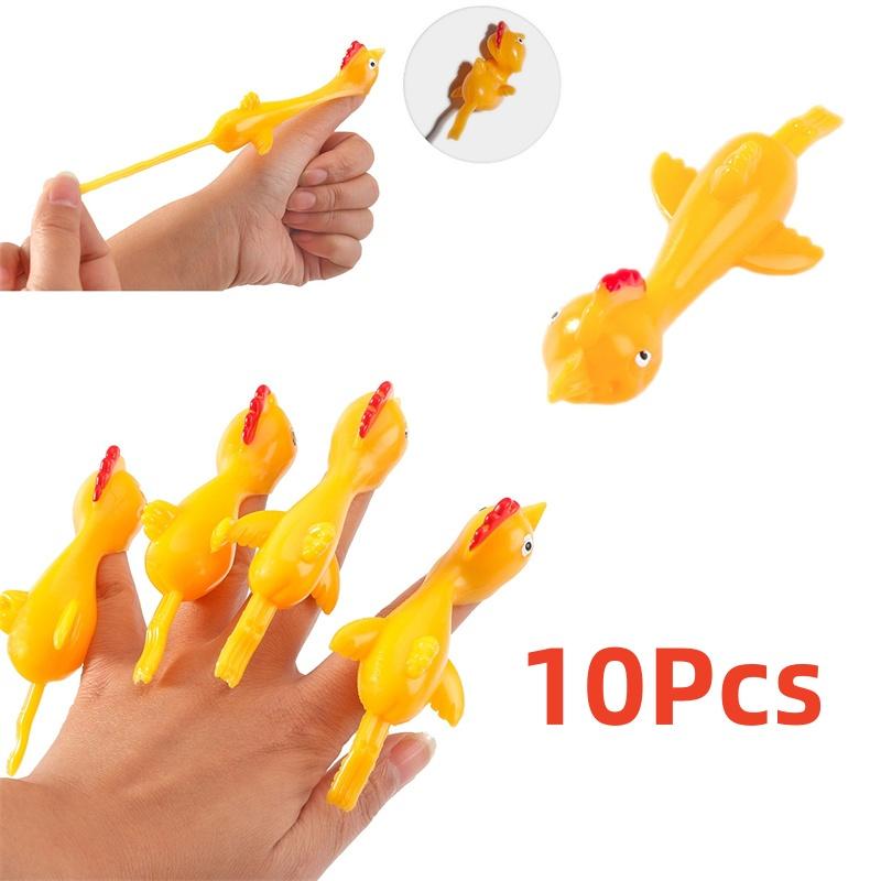 

10-30Pcs Fun Soft Plastic Finger Catapult Chicken Game Birthday Party Gift Piñata Filler Back to School Gift Prize Pack Toy OneSize