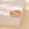 Luxus Zirkonia Ringe Für Damen Mädchen Verstellbarer Edelstahl Ring Trend Wasserdichter Schmuck Y2K Finger Accessoires