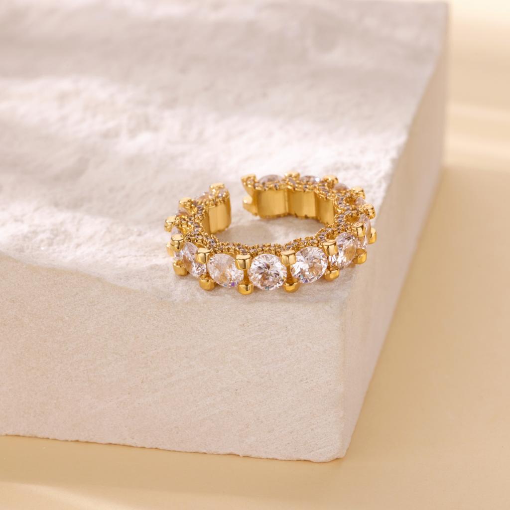 Luxus Zirkonia Ringe Für Damen Mädchen Verstellbarer Edelstahl Ring Trend Wasserdichter Schmuck Y2K Finger Accessoires