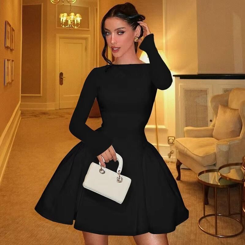 long black cotton dress Punk Gothic Studded Mini Dress main image 1