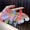 Rainbow Acrylic Dolphin & Unicorn Keychain Pendant - Cute Cartoon Bag Accessory Small Gift