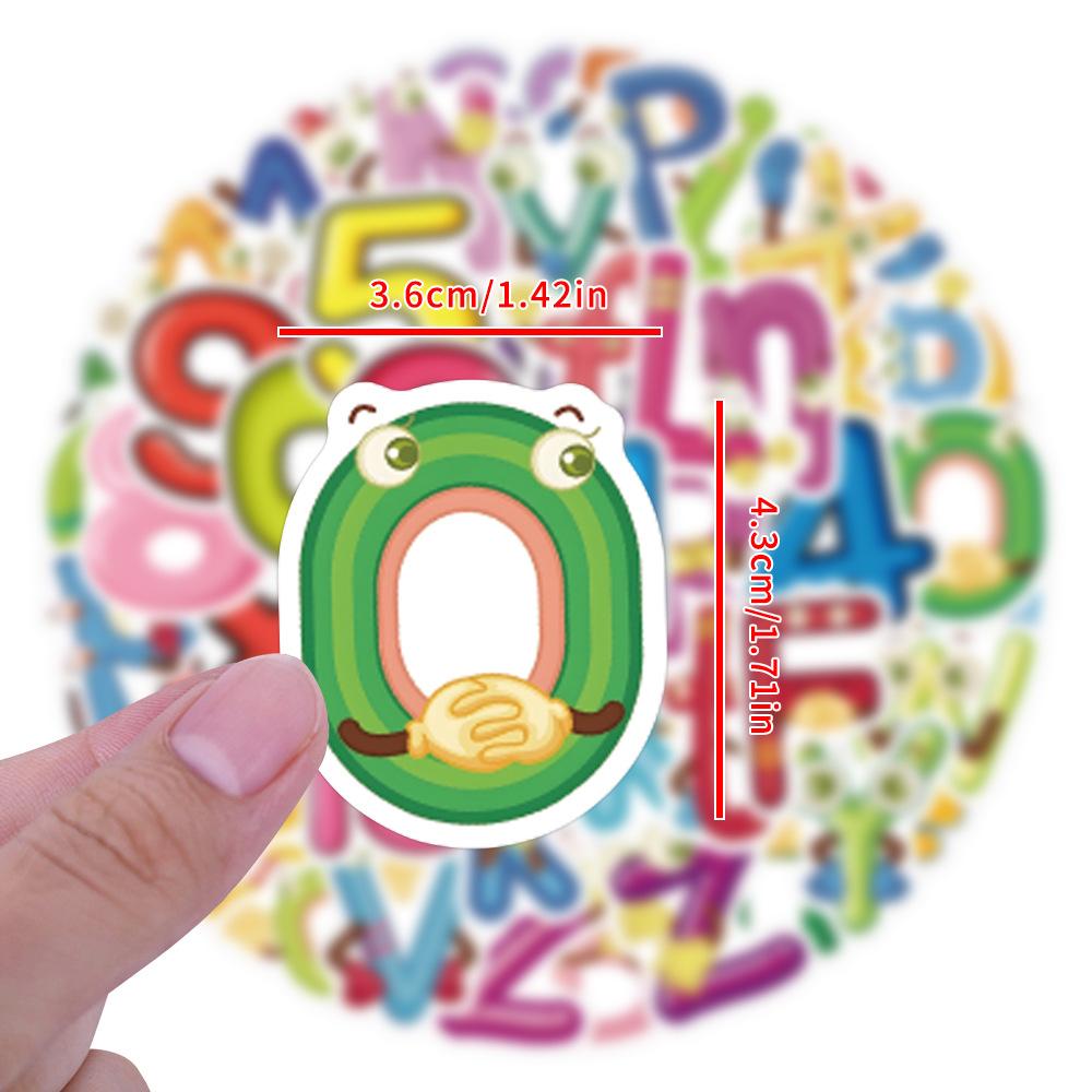 100 Nowe Cyfrowe Litery Kreskówkowe Naklejki Graffiti Naklejki na Hulajnogę Walizkę