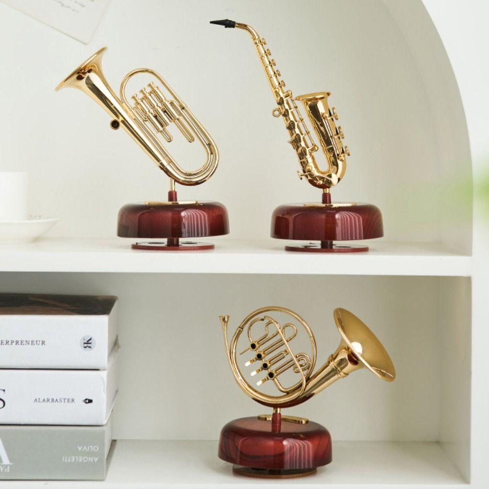 Nordic Rotating Music Box simulation Guitar Model Ornaments Instrument Music Box Home Decor