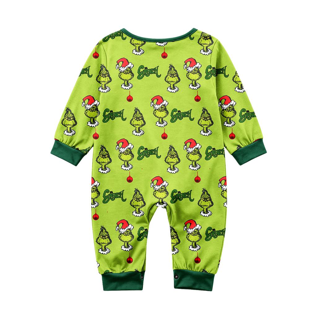 Family Matching Christmas Print Pajama Set, Round Neck Long Sleeve and Pants Loungewear Set for Holiday