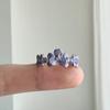 Vintage enamel wisteria flower inlaid diamond ring fine pastoral style adjustable ring charms Party Banquet  gifts