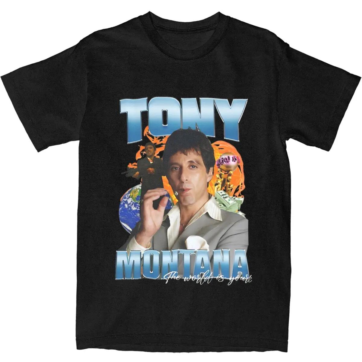 Tony Montanas Bootleg Scarface T Shirt Beach Y2K Basic Ts... L